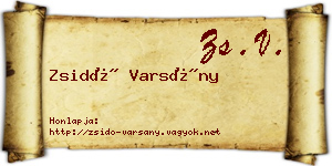 Zsidó Varsány névjegykártya